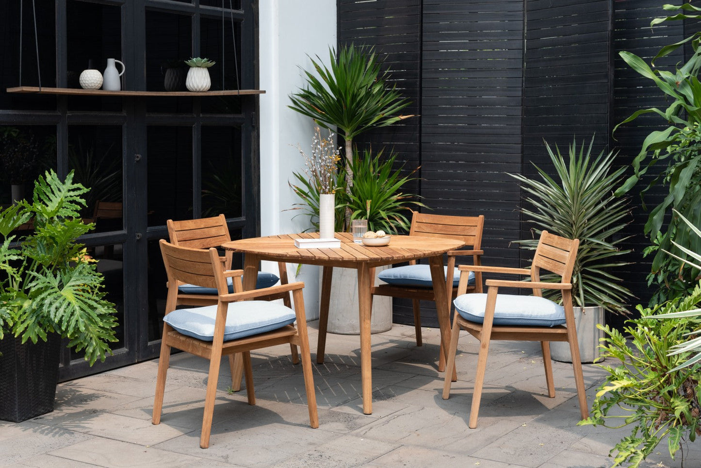 Jade 5 Piece Square Dining Set - Copen Blue