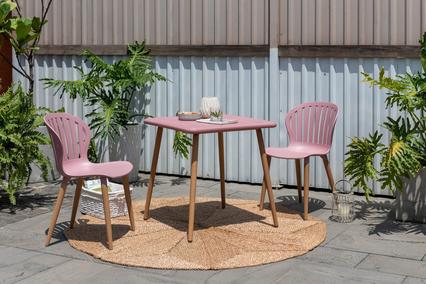 Nassau Side Chair in Peony Pink Social Plastic®- 2pc